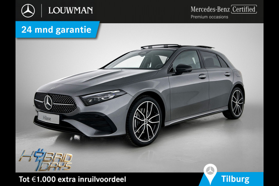 Mercedes-Benz A-Klasse 250 e Business Solution AMG | AMG Line Plus pakket | Smartphone-integratie | Head-up display | Panoramaschuifdak | Inclusief 24 maanden Mercedes-Benz Certified garantie voor Europa.