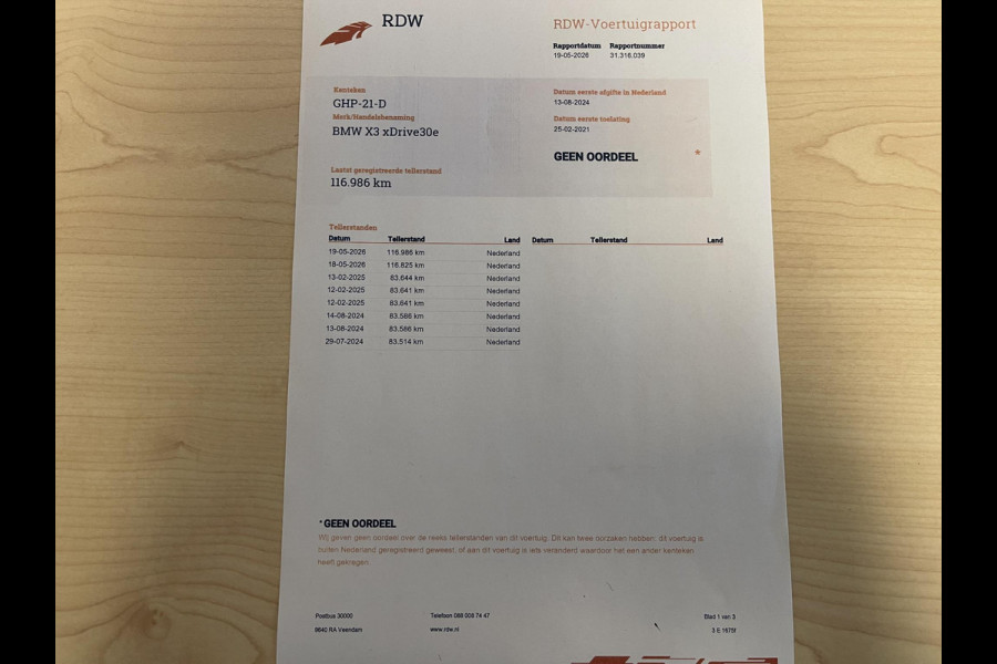 BMW X3 xDrive30e High Executive X Line 19"/Panoramadak/Trekhaak/360 camera/Adaptieve cruise/Dodehoek/Stoel + stuurverwarming/Head-up