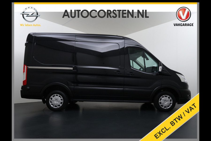 Ford Transit 310 2.0TDCI 130PK L2H2 3-Persoons Navi* Camera Apple Carplay Android Auto Cruise Control Lane Assist Pdc Trend Stoelverwarming Elek.Stoel Wifi DAB Betonplex Vloer Wandbetimmering Schuifdeur 1e Eigenaar Euro 6
