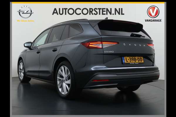 Škoda ENYAQ iV 60 First Edition Adap.Cruise Stuur+Stoelverwarming Camera 3-Zone Ecc Elek.Stoel+Memory Apple Carplay Android Auto Navi Pdc SOH 90% Keyless Advanced Matrix-Led Privacy Glas Lmv 20" DAB P-Assist Dodehoek detector Rijstrooksensor Origineel Nederlandse Auto