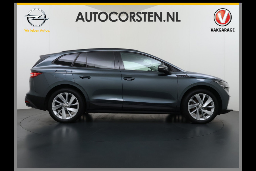 Škoda ENYAQ iV 60 First Edition Adap.Cruise Stuur+Stoelverwarming Camera 3-Zone Ecc Elek.Stoel+Memory Apple Carplay Android Auto Navi Pdc SOH 90% Keyless Advanced Matrix-Led Privacy Glas Lmv 20" DAB P-Assist Dodehoek detector Rijstrooksensor Origineel Nederlandse Auto