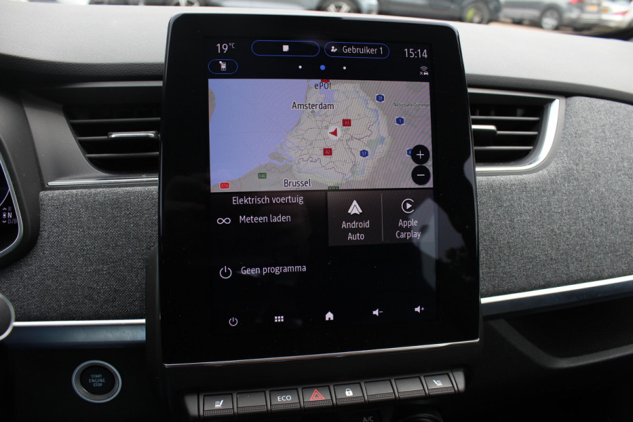 Renault ZOE R135 Intens 52 kWh / SoH 89,5% / Snelladen / Camera / CarPlay / Warmtepomp / Keyless / 16'' / Half leder / Dodehoek / Stuur+Stoelverwarming / DAB / Cruise Control