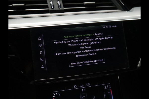 Audi e-tron e-tron 55 quattro advanced 95 kWh Sport [ADAPTIVE CRUISE, TREKHAAK AFNEEMBAAR, APPLE CARPLAY, ANDROID, MEMORY SEATS, CAMERA, VOL LEDER, STOELVERWARMING, CLIMATE, NIEUWSTAAT]