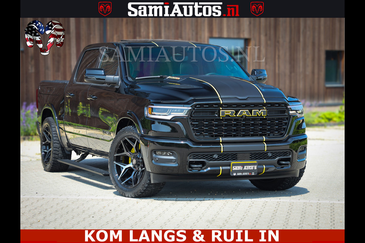 Dodge Ram Limited Night Sport High Output 540HP 706Nm | Massage + Full Option | De Meest Luxe en Volle Pick-Up in zijn Klasse | Comfortabele Dubbele Cabine met Royale 5 Zitplaatsen | BPM vrij | Nu Leverbaar uit Voorraad | Voorraad Nr 2356 - 0990