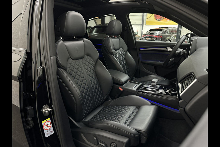 Audi Q5 Sportback 300pk TFSI e S-Line Competition | #RS-Leder | Luchtvering | 360 Camera | Panorama | B&O | ACC | SQ5 Diffuser | Sfeerverlichting | Trekhaak | Stoelverwarming V+A | LED-Matrix | Keyless-Entry | Memory | Zonwering | Standkachel | Stuurverwarming | 21 inch | Black-Optic | Carplay |