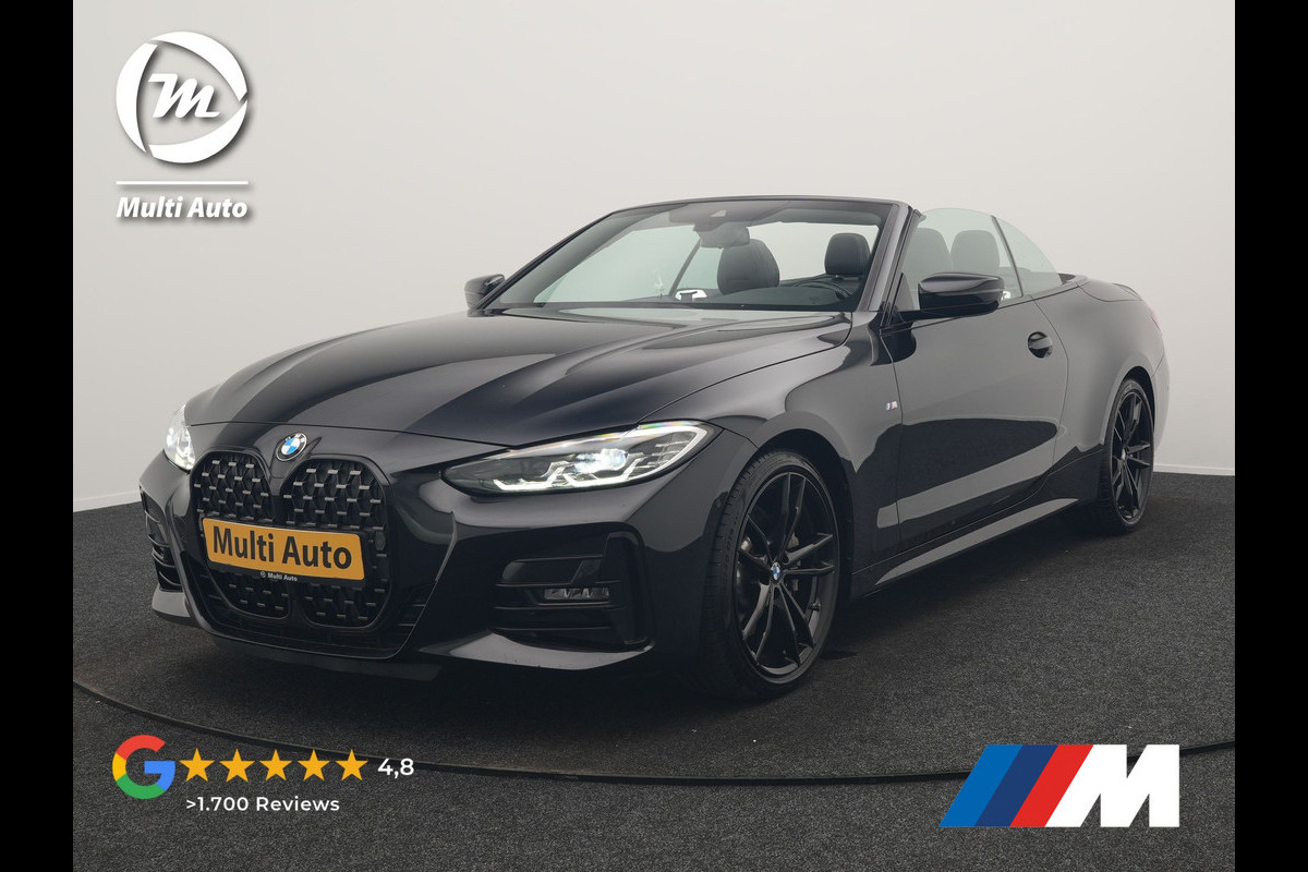 BMW 4 Serie Cabrio 430i M Sport 245pk Dealer O.H. | Adaptief Onderstel | Nekverwarming | Camera | Lederen Sportstoelen Memory & Verwarmd | Hifi Audio | Sfeerverlichting | Stuur Verwarmd | 19"L.M | Blis | Apple Carplay | Navigatie | DAB |