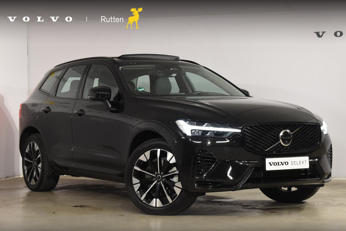 Volvo XC60 T6 350PK Plug-in hybrid AWD Ultra Dark / Adaptieve Cruise control / Head-up Display / Elektrisch glazen panorama-dak / Elektrische stoelen met geheugen / Stuurverwarming / Stoelverwarming v+a / 360 Camera / Harman Kardon / Semi-elektrisch inklapbare trekhaak