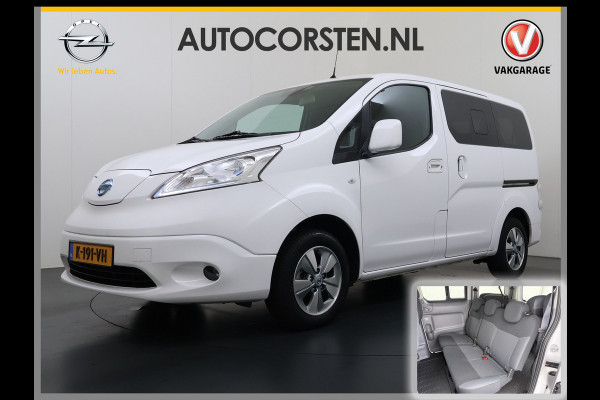 Nissan e-NV200 Evalia 7-Persoons SOH 93% 40kWh Camera Navi Stoel+Stuurverwarming Cruise Control Ecc Connect Edition Schuifdeuren Privacy Glas Lmv Regen+Lichtsensor Isofix Keyless 1e Eigenaar Origineel Nederlandse Bus