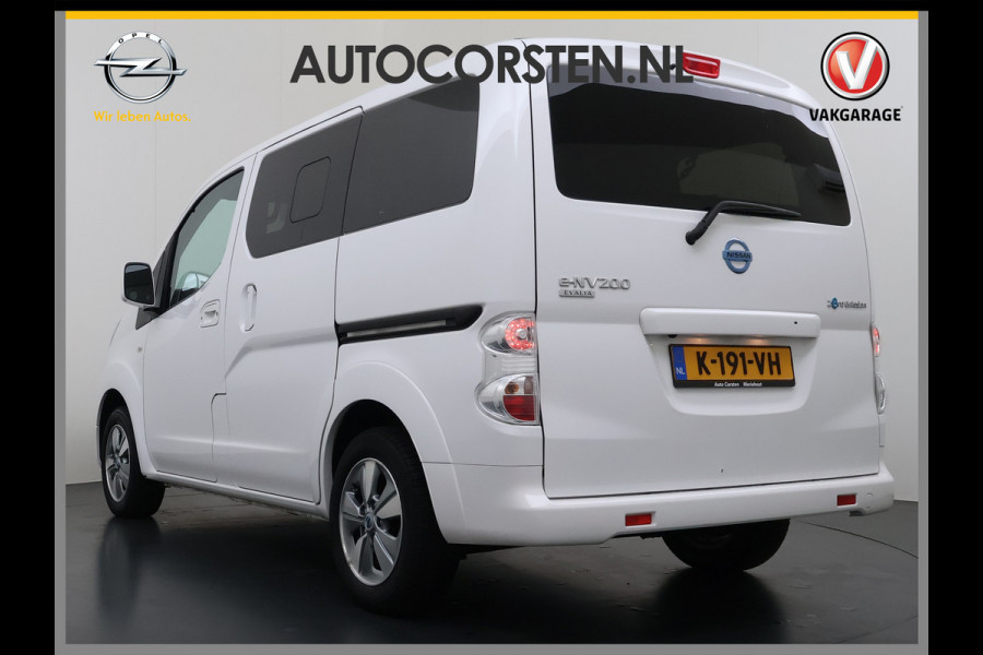 Nissan e-NV200 Evalia 7-Persoons SOH 93% 40kWh Camera Navi Stoel+Stuurverwarming Cruise Control Ecc Connect Edition Schuifdeuren Privacy Glas Lmv Regen+Lichtsensor Isofix Keyless 1e Eigenaar Origineel Nederlandse Bus