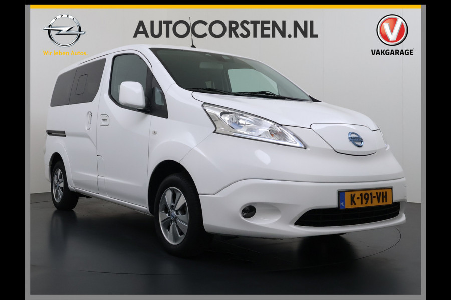 Nissan e-NV200 Evalia 7-Persoons SOH 93% 40kWh Camera Navi Stoel+Stuurverwarming Cruise Control Ecc Connect Edition Schuifdeuren Privacy Glas Lmv Regen+Lichtsensor Isofix Keyless 1e Eigenaar Origineel Nederlandse Bus