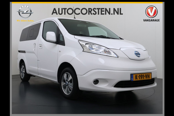 Nissan e-NV200 Evalia 7-Persoons SOH 93% 40kWh Camera Navi Stoel+Stuurverwarming Cruise Control Ecc Connect Edition Schuifdeuren Privacy Glas Lmv Regen+Lichtsensor Isofix Keyless 1e Eigenaar Origineel Nederlandse Bus