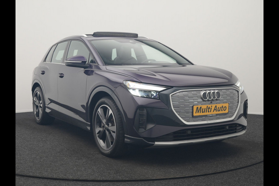 Audi Q4 e-tron 45 S Line 82 kWh 286pk Dealer O.H. | Trekhaak Af Fabriek | Panodak | Adaptive Cruise | Warmtepomp | Camera | Sonos Audio | Sportstoelen Verwarmd | Keyless | Blis | Apple Carplay | Navigatie | DAB |