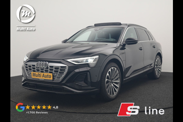 Audi Q8 e-tron 55 Quattro S Edition 114 kWh 408pk Dealer O.H. | Panodak | Luchtvering | Adaptive Cruise | Head Up | Bang & Olufsen | 360 Camera | Lederen Sportstoelen Verwarmd | Matrix LED | Keyless | Apple Carplay | Navigatie | DAB |