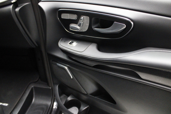 Mercedes-Benz V-Klasse 300d 4M Lang DC AMG-line 360 Burmester Panoramadak Distronic Carplay Carbon Black Pack Leer PTS Elektr. schuifdeuren Elektr. achterklep Alcantara binnenhemel Memory seats Stoelverwarming LM velgen