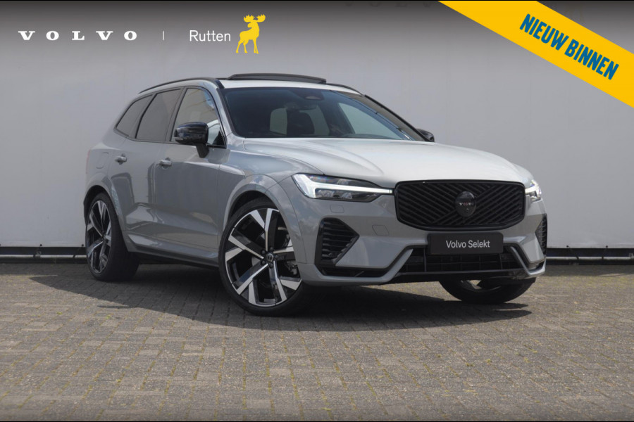 Volvo XC60 T8 455PK Automaat hybrid AWD Ultra Black Edition Luchtvering/ Semi-elektrisch inklapbare trekhaak/ Stoelverwarming voor en achter/ Stuurverwarming/ Harman Kardon Audio/