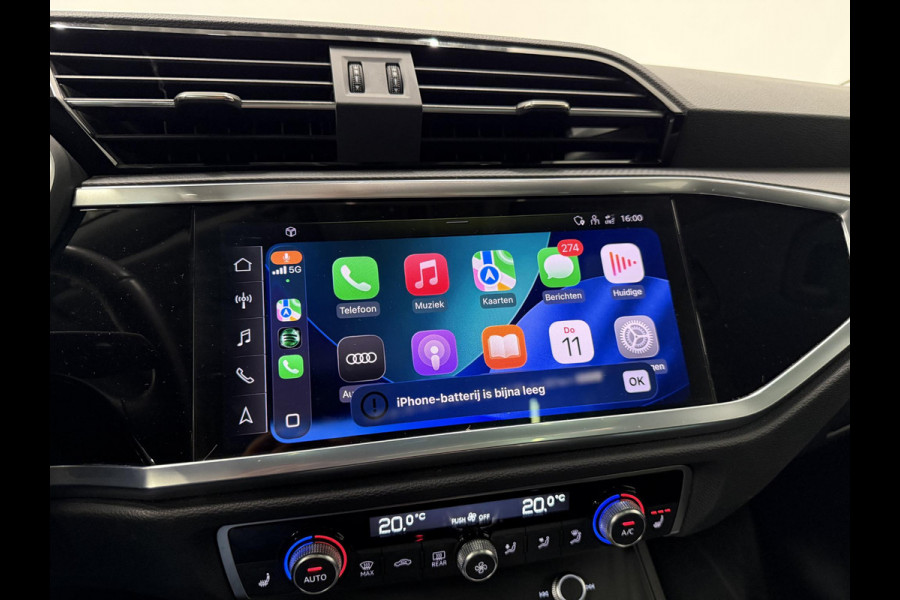 Audi Q3 35 TFSI Advanced Automaat Panoramadak Navigatie Apple Carplay Android Auto 360 camera Parkeersensoren Cruise Control Alacantara Full Led Stoelverwarming Climate Control Lichtmetalen velgen