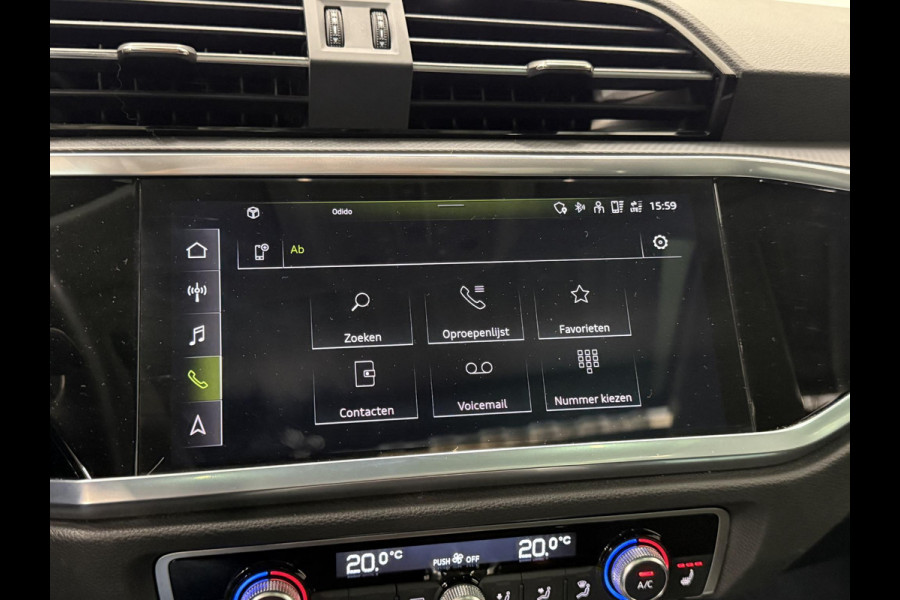 Audi Q3 35 TFSI Advanced Automaat Panoramadak Navigatie Apple Carplay Android Auto 360 camera Parkeersensoren Cruise Control Alacantara Full Led Stoelverwarming Climate Control Lichtmetalen velgen