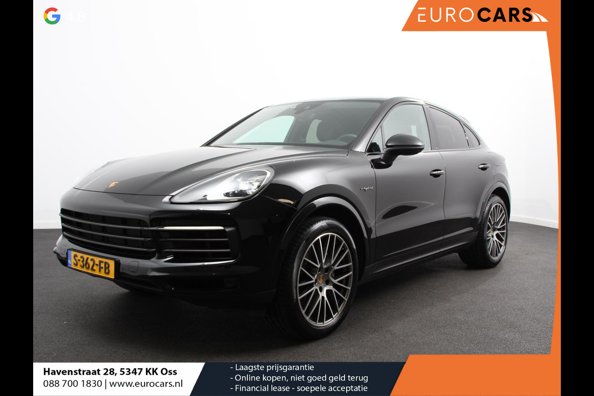 Porsche Cayenne Coupé 3.0 E-Hybrid 476pk Platinum Edition Leder Panorama dak Luchtvering Comfortstoelen Electrische Navigatie Climate Control Cruise control Lichtmetalen velgen Apple Carplay/ Android Auto