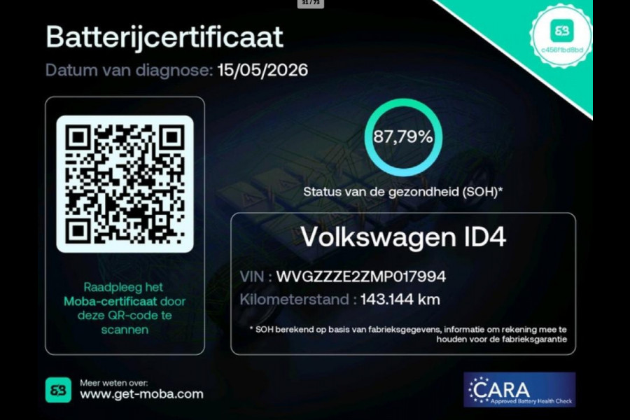 Volkswagen ID.4 Max 77 kWh 88% SOH Carplay|ACC|Camera|PDC V+A