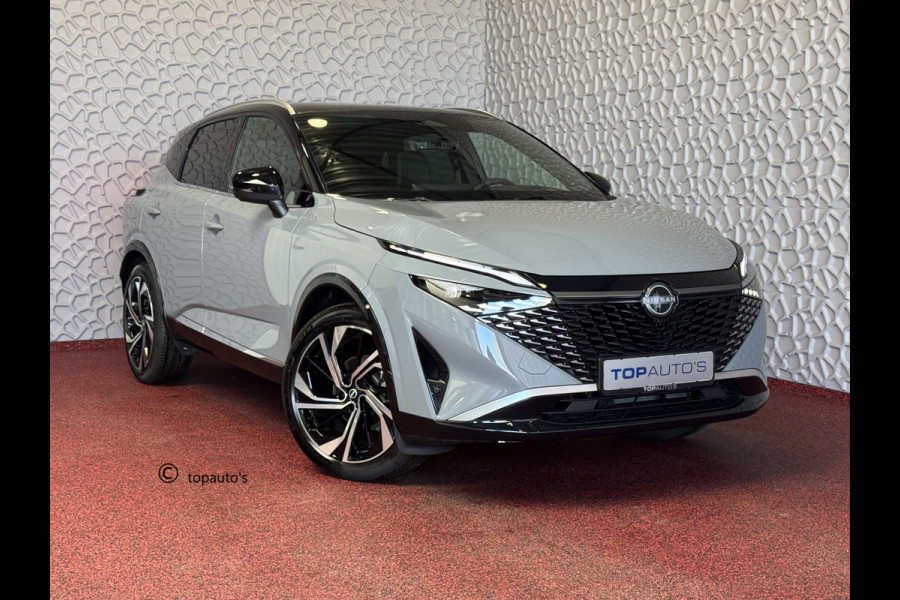 Nissan QASHQAI 1.3 MHEV 160PK 4CILINDER 1800KG TREKVERM TEKNA PLUS BOSE 2-TONE 20''LMV LEER ALCANTARA PANO MASSAGE BOSE STOEL/STUUR/RUIT VERW M 03/2026 K ✅Top Auto's Wijchen , 30 Jaar Specialist in Nissan  : Alle Type's : Tekna / Plus / N-Design / N-Connecta / Limited Edition / Premium / Executive /  , Zowel PHEV / HEV / MHEV / TURBO / HYBRID