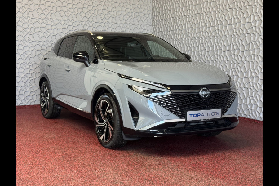 Nissan QASHQAI 1.3 MHEV 160PK 4CILINDER 1800KG TREKVERM TEKNA PLUS BOSE 2-TONE 20''LMV LEER ALCANTARA PANO MASSAGE BOSE STOEL/STUUR/RUIT VERW M 03/2026 K ✅Top Auto's Wijchen , 30 Jaar Specialist in Nissan  : Alle Type's : Tekna / Plus / N-Design / N-Connecta / Limited Edition / Premium / Executive /  , Zowel PHEV / HEV / MHEV / TURBO / HYBRID
