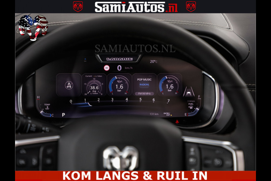 Dodge Ram HUD | 420PK | LUCHTVERING | PANO | PASSAGIERSSCHERM | BOM EN BOM VOL | Comfortabele Dubbele Cabine met Royale 5 Zitplaatsen | DODGE RAM PREMIUM LARAMIE EDITION | Voorraad Nr 2230 - 8765