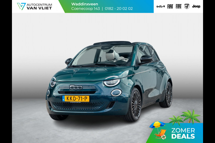 Fiat 500 Hybrid La Prima Cabrio | Clima | LED | PDC | JBL Premium Audio | 17" | Camera | Canneloni Ivory/Piombo interieur
