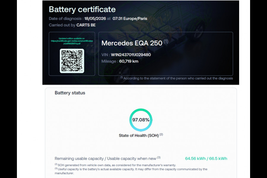 Mercedes-Benz EQA 250 69kWh SOH 97% Lederen Comfortstoel+Verwarmd Camera EASY PACK Elek.Achterklep Navi Ecc Pdc Bus.Solution Luxury Cruise Control High-Perf.-Led Pdc Cruise Control Lmv 18" Isofix DAB Bluetooth Actieve park-assist Dodehoek-assistent Dealeronderhouden 1e Eigenaar