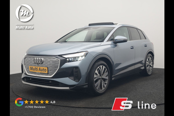 Audi Q4 e-tron 45 Quattro Edition 82 kWh 265pk Dealer O.H. | Trekhaak Af Fabriek | Panodak | S Line Interieur | Adaptive Cruise | Camera | Sportstoelen Memory & Verwarmd | Sfeerverlichting | Keyless | Navigatie | DAB |