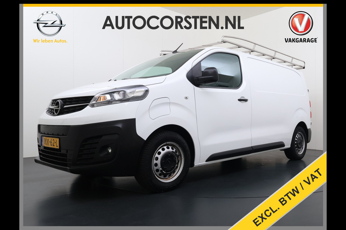 Opel Vivaro-e L2H1 75kWh Autom. 3-Persoons 360°Camera Navi Imperiaal Trekhaak Apple Carplay Android Auto Pdc Cruise Control SOH 88.5% DAB Bluetooth Betonplex Vloer Wandbetimmering Schuifdeur Regen-Lichtsensor 1.000KG Trekgewicht 1e Eigenaar Dealeronderhouden