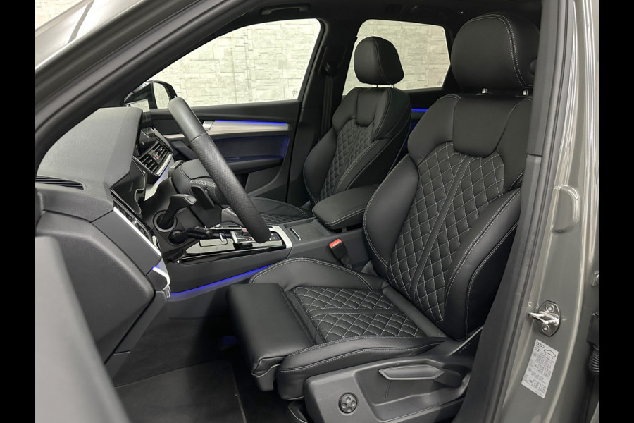 Audi Q5 55 367pk Competition RS Leder | ACC | Panorama | Lane Assist | 21" | Sfeerverlichting | Camera | Carplay | Stuurwielverwarming | Black Optic | Draadloos laden | Sportstoelen | 91000,= Nw.Pr. | 10-2024 | 23dkm! | Fabr. Garantie.