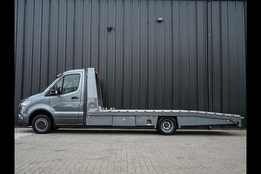 Mercedes-Benz Sprinter 519 3.0 CDI L3 EURO VI-D NL Auto · Tijhof opbouw · Luchtvering · Trekhaak · Opbergvakken L+R · Distronic · Led · 6 Cillinder · Climate · Lier elektrisch · Geveerde bestuurderstoel | oprijwagen