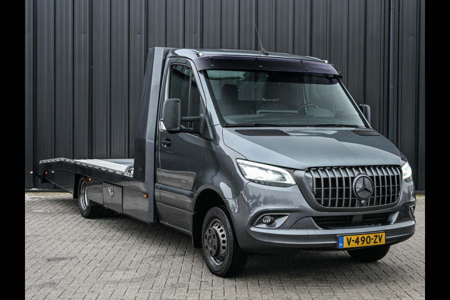 Mercedes-Benz Sprinter 519 3.0 CDI L3 EURO VI-D NL Auto · Tijhof opbouw · Luchtvering · Trekhaak · Opbergvakken L+R · Distronic · Led · 6 Cillinder · Climate · Lier elektrisch · Geveerde bestuurderstoel | oprijwagen