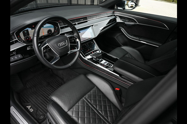 Audi A8 55 TFSI quattro Pro Line Plus | LUCHTVERING | STANDKACHEL | VIRTUAL COCKPIT | LUCHTVERING | ADAPTIVE CRUISE | STOELVERWARMING EN -VENTILATIE | MASSAGE | 360 CAMERA | PANORAMADAK | LED | STUURVERWARMING | HEAD-UP | AMBIANCE INTERIEUR | SOFT-CLOSE |