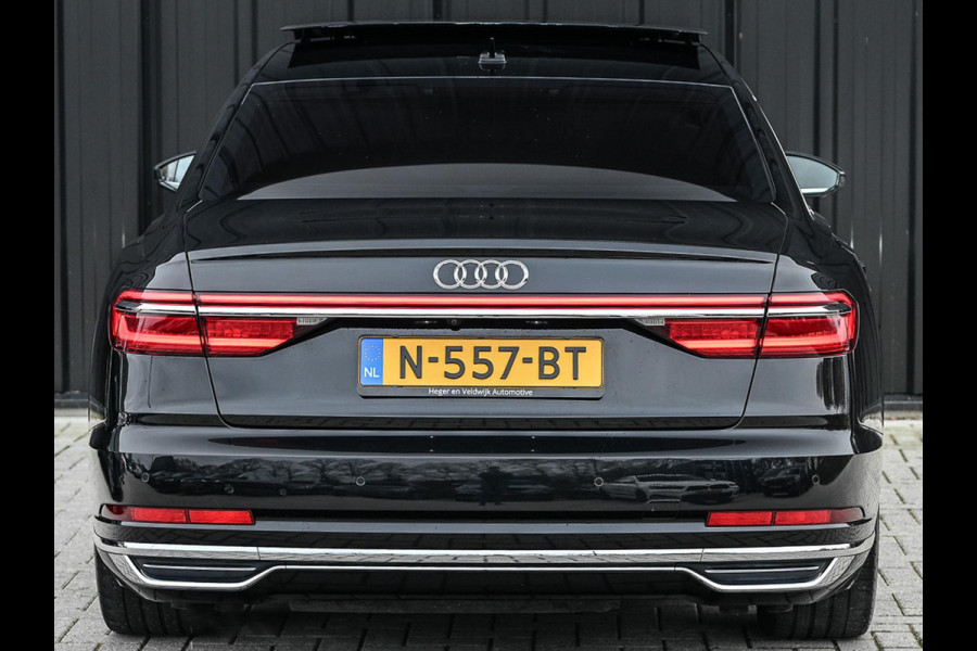 Audi A8 55 TFSI quattro Pro Line Plus | LUCHTVERING | STANDKACHEL | VIRTUAL COCKPIT | LUCHTVERING | ADAPTIVE CRUISE | STOELVERWARMING EN -VENTILATIE | MASSAGE | 360 CAMERA | PANORAMADAK | LED | STUURVERWARMING | HEAD-UP | AMBIANCE INTERIEUR | SOFT-CLOSE |