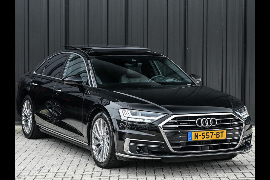 Audi A8 55 TFSI quattro Pro Line Plus | LUCHTVERING | STANDKACHEL | VIRTUAL COCKPIT | LUCHTVERING | ADAPTIVE CRUISE | STOELVERWARMING EN -VENTILATIE | MASSAGE | 360 CAMERA | PANORAMADAK | LED | STUURVERWARMING | HEAD-UP | AMBIANCE INTERIEUR | SOFT-CLOSE |