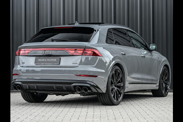 Audi Q8 60 TFSI e quattro Pro Line S Competition | B&O Advanced | Audi Exclusive | 5 Jaar Garantie | Panoramadak | Massage Stoelen | 4 Wiel Besturing | Alcantara hemel | Soft-close | Stoel Ventilatie | Elektr. Trekhaak | Oled Achterlichten | 360 camera |
