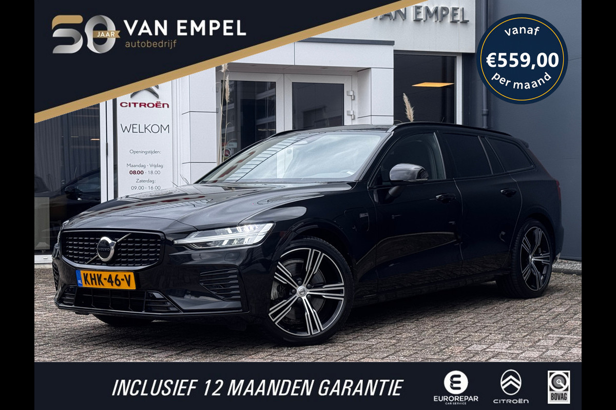 Volvo V60 2.0 T6 Plug-in hybrid AWD Ultimate Dark Long Range | Trekhaak | 100% SOH | Leder + Memory | Winter Pack