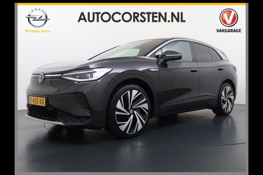 Volkswagen ID.4 Max 82kWh SOH 93% Warmtepomp Panoramdak Ergo Active+Memory Head-Up Display 360°Camera Stoel+Stuurverwarming Navi Ecc Pdc Apple Carplay/Android Auto Lmv 21" Keyless advanced display Matrix led Dodehoek detector Dealeronderhouden 1e Eigenaar Origineel Nederlandse Auto