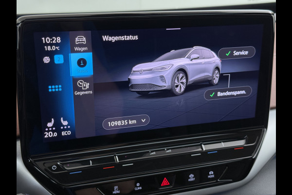 Volkswagen ID.4 Max 82kWh SOH 93% Warmtepomp Panoramdak Ergo Active+Memory Head-Up Display 360°Camera Stoel+Stuurverwarming Navi Ecc Pdc Apple Carplay/Android Auto Lmv 21" Keyless advanced display Matrix led Dodehoek detector Dealeronderhouden 1e Eigenaar Origineel Nederlandse Auto