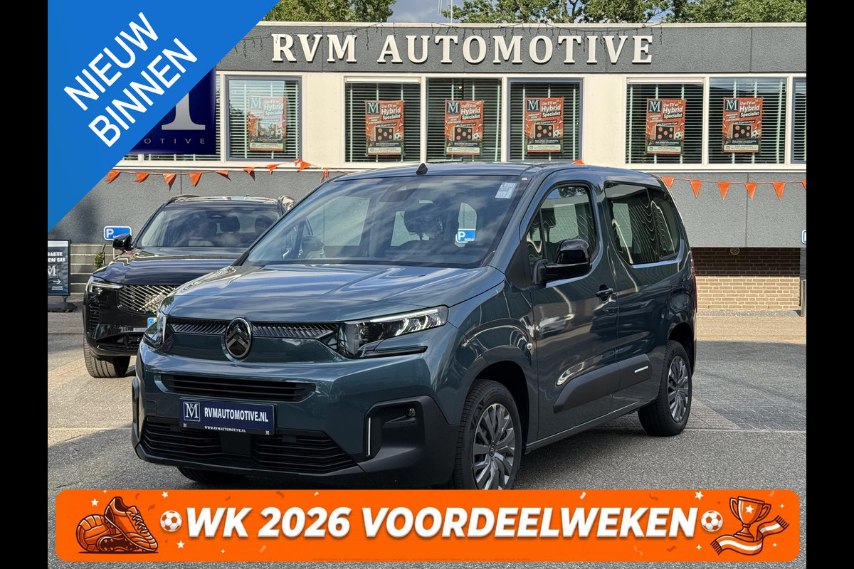 Citroën Berlingo Plus M L1 50 kWh VAN: 38.900,- VOOR: 29.877,- UW WKVOORDEEL: 9.023,- | NIEUWE AUTO 9 KM! | 3-FASE LADEN| PARKEERSENSOREN ACHTER| SOH 100%