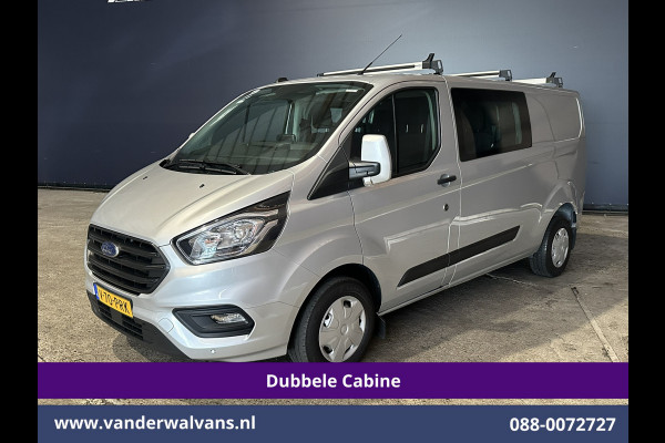 Ford Transit Custom 2.0 TDCI 131pk L2H1 Dubbele Cabine Euro6 Airco | 6-Zits | Camera | Navigatie | Apple Carplay | LED | Cruisecontrol Android Auto, Parkeersensoren, 2800kg Trekhaak, Dakdragers