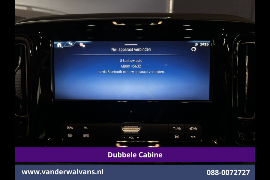 Mercedes-Benz Vito 116 CDI 164pk 9G-Tronic Automaat L2H1 Dubbele Cabine Fabrieksgarantie Euro6 Airco | 2x Zijdeur | 5-Zits | Camera | Navigatie LED, LM Velgen, 2500kg Trekhaak, Adaptieve Cruisecontrol, Parkeersensoren, MBUX