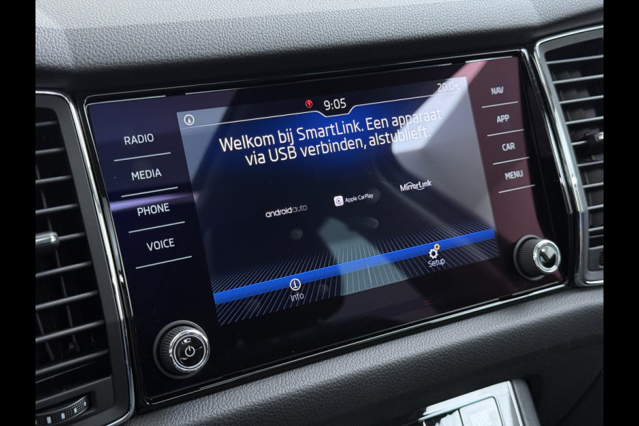 Škoda Kodiaq 1.5TSI Autom. Trekhaak Adap.Cruise Panoramadak Virtual Cockpit Camera Canton®-Audio Stoelverwarming 3-Zone Ecc Navi Apple Carpla Led Lmv Bluetooth Isofix Regen-Lichtsensor 1.800KG Trekgewicht Zeer Complete Auto