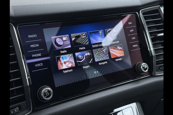 Škoda Kodiaq 1.5TSI Autom. Trekhaak Adap.Cruise Panoramadak Virtual Cockpit Camera Canton®-Audio Stoelverwarming 3-Zone Ecc Navi Apple Carpla Led Lmv Bluetooth Isofix Regen-Lichtsensor 1.800KG Trekgewicht Zeer Complete Auto