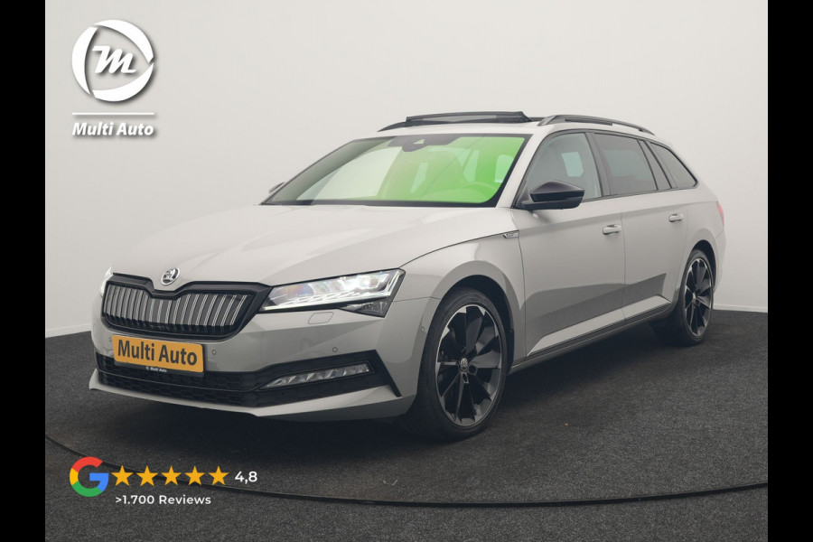 Škoda Superb Combi 1.4 TSI iV Sportline Business PHEV 218pk Dealer O.H. | Trekhaak Af Fabriek | Panodak | Adaptive Cruise | Canton Audio | 360 Camera | Alcantara Sportstoelen Memory & Verwarmd | Sfeerverlichting | Blis | Keyless | Plug In Hybrid |