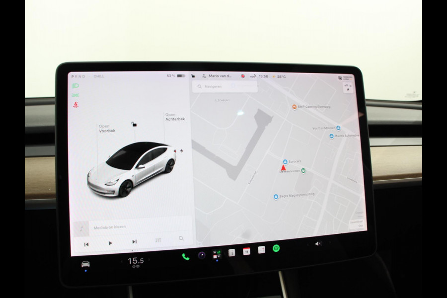 Tesla Model 3 Long Range AWD 75 kWh Navigatie Panorama dak 360 camera Parkeersensoren Stoelverwarming 19" lichtmetalen velgen Ledverlichting Leder Climate Control