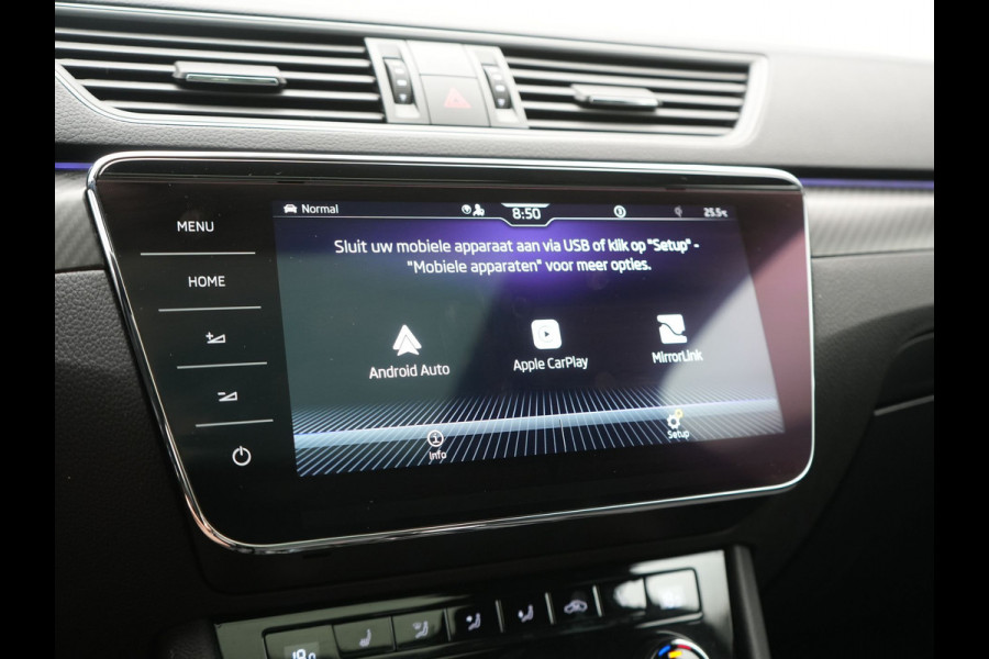 Škoda Superb Combi 1.4 TSI iV Sportline Business PHEV 218pk Dealer O.H. | Trekhaak Af Fabriek | Panodak | Adaptive Cruise | Canton Audio | 360 Camera | Alcantara Sportstoelen Memory & Verwarmd | Sfeerverlichting | Blis | Keyless | Plug In Hybrid |