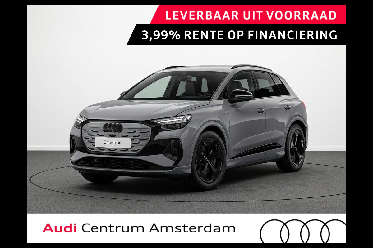 Audi Q4 e-tron S edition 82 KWh 286 pk | Optiekpakket zwart-glanzend | Privacy glas | Trekhaak | Leder/stof interieur |