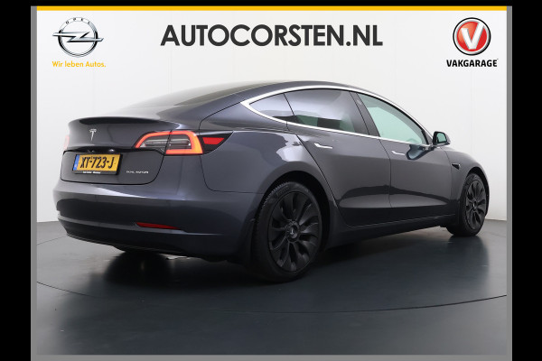 Tesla Model 3 Long Range AWD 75kWh 463PK Full Self Driving Ivoor Interieur All-Season banden Privacy Glas Premium Audio Panoramadak Navi Camer Lmv Leder Memory Elek.Stoelen Achterbank+Stoelverwarming Keyless Wifi Origineel Nederlandse Particuliere Auto Fabrieksgarantie op Accu en motor tot 25-3-2027/192.000KM